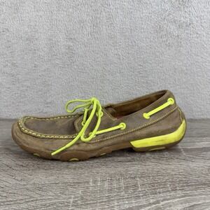 Twisted X Driving Mocs Women's 7 WDM0010 Bomber Brown Leather Boat Loafers